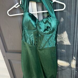 Windsor Deep Green Satin Dress